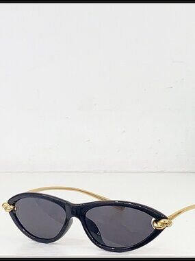 Bottega Veneta Black Cat-Eye Gold Knot Sunnies